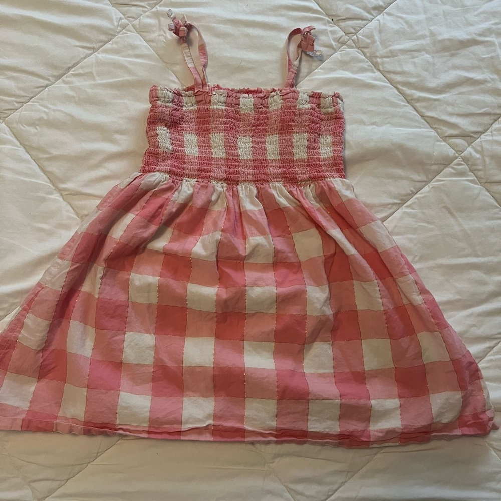 Baby gap pink checkered dress 4T